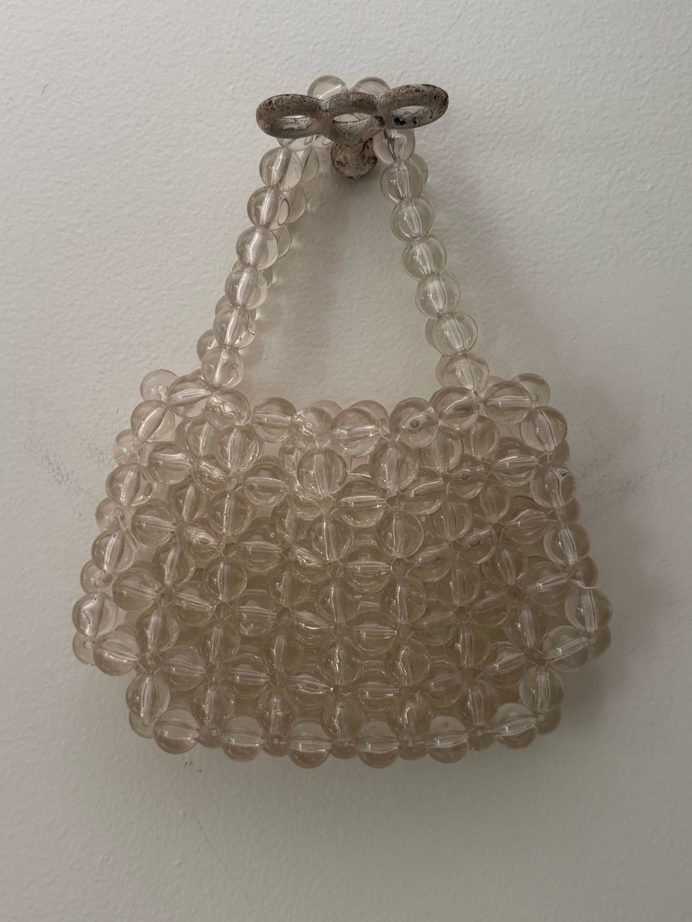 Mango Clear Beaded Double Strap Bag.